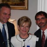 (Left to Right) Virginia Governor Tim Kaine, Carolyn LeCroy, Carolyn's son David.